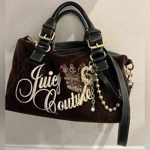 Vintage Juicy Couture Brown Terrycloth Shoulder Bag